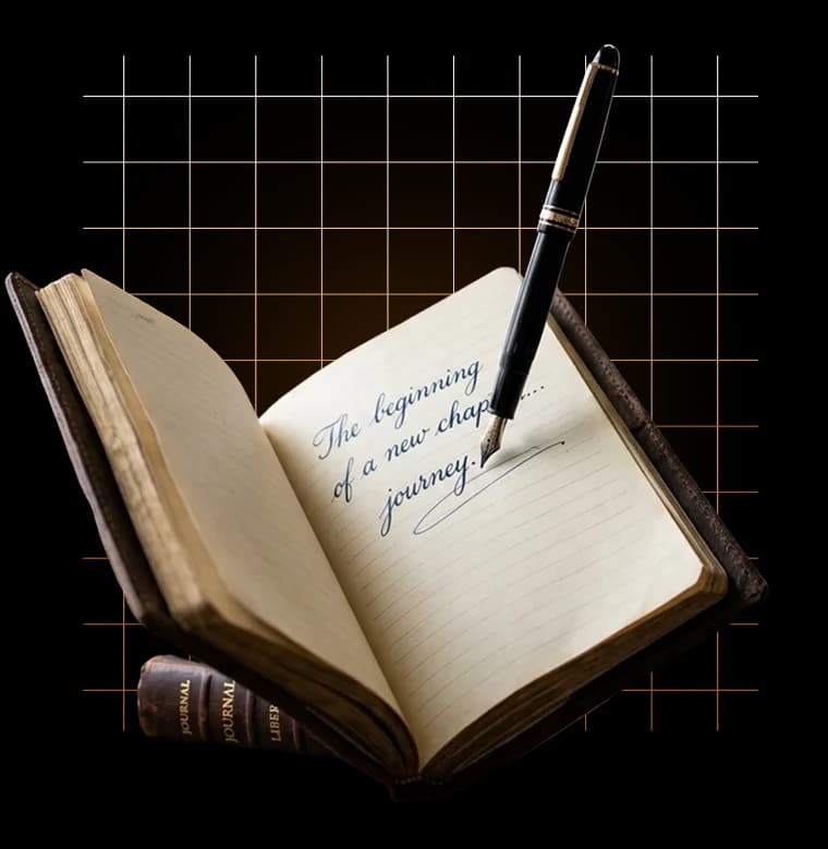 Open book with pen for meaningful publishing