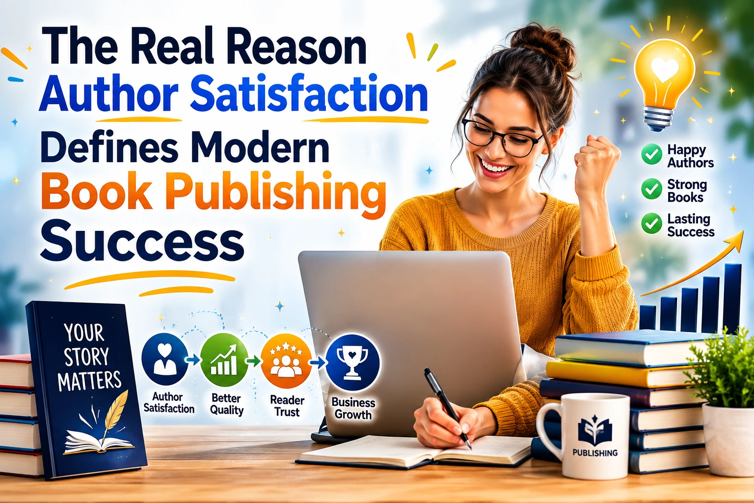 Author working with a professional book publishing services team