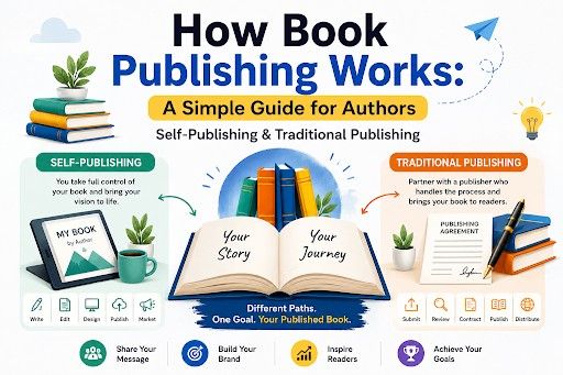 Guide to book publishing, including self-publishing and the traditional publishing process