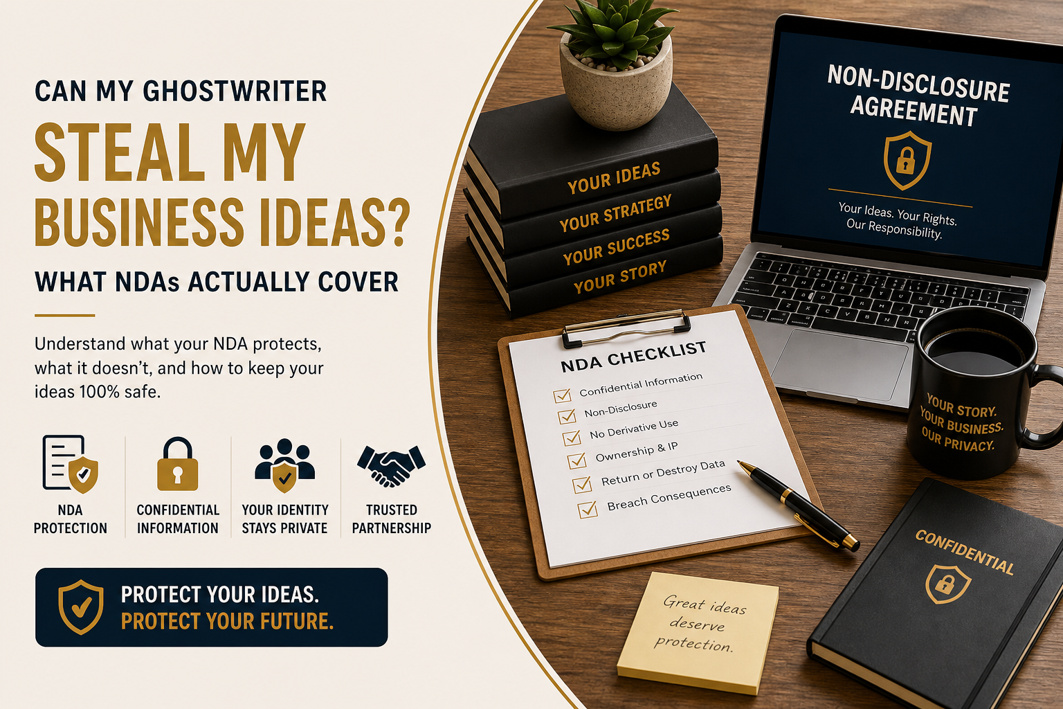 Can my ghostwriter steal my business ideas — what NDAs actually cover for authors and executives
